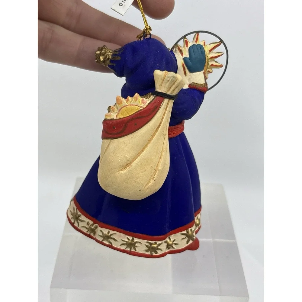 Resin Wizard Sun Solstice Blue Cloak Santa Christmas Ornament W Tags